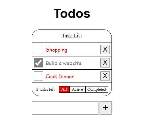 ToDo application display